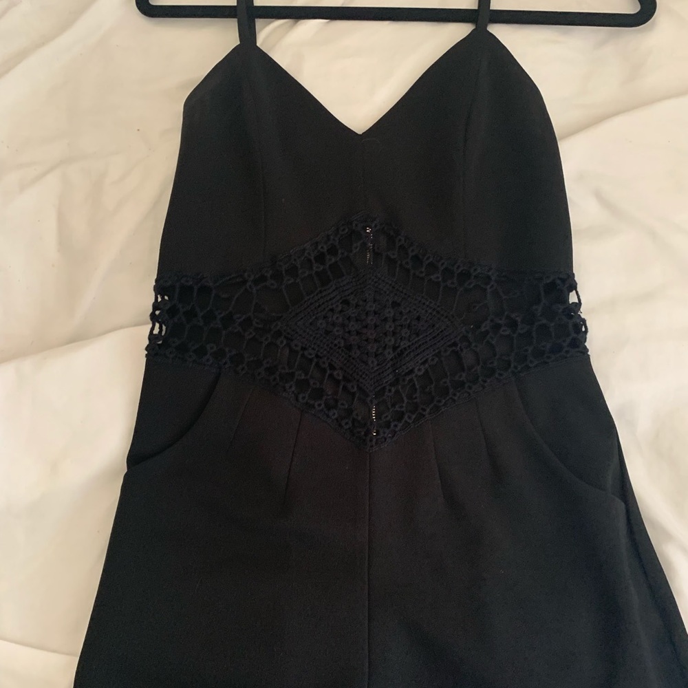 Black romper crochet stomach
